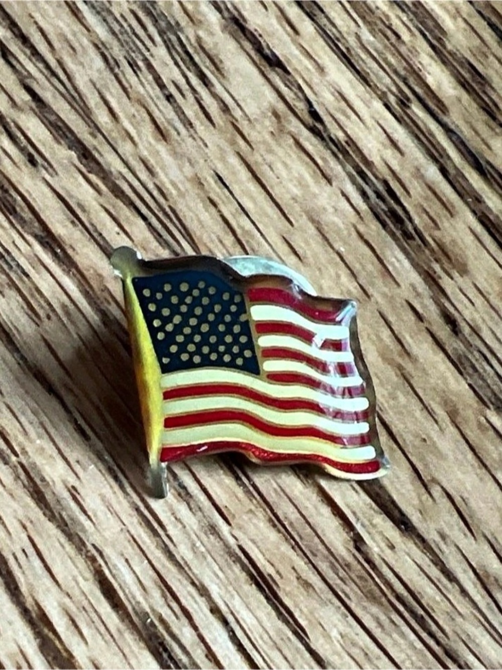 American Flag Enamel Pin Red & Blue